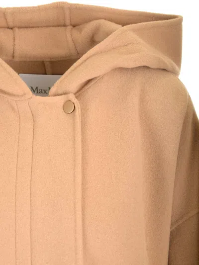 Max Mara Wool And Cashmere Blend Miele Coat In Brown