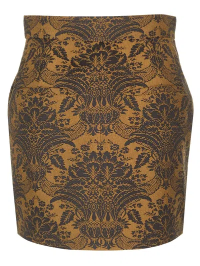 Max Mara Mini Skirt In Jacquard Wool Skirts Multicolor