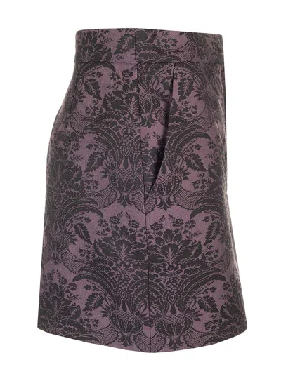 Max Mara Mini Skirt In Jacquard Wool Skirts Violet In Purple