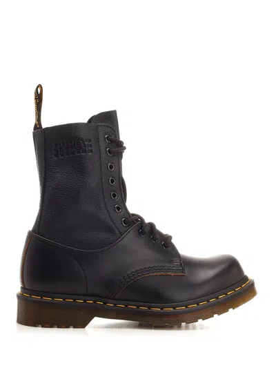 Mm6 X Dr. Martens Mm6 X Dr Martens Leather Combat Boots Black