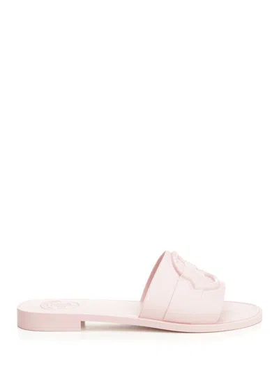 Moncler Logo Pool Slides In Pink