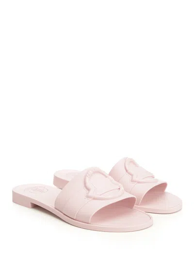 Moncler Logo Pool Slides In Pink