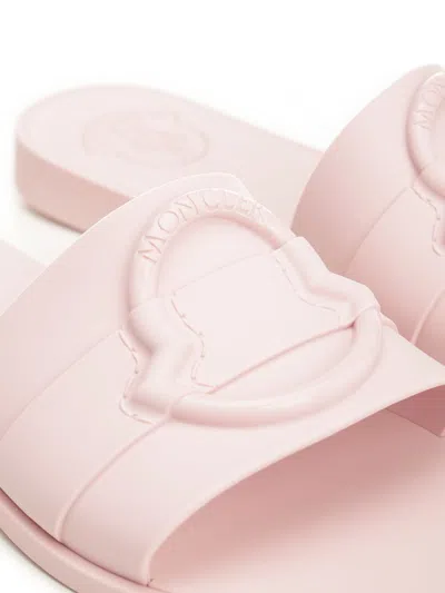 Moncler Logo Pool Slides In Pink