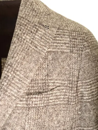 Tagliatore Beige Cot Galles Wool Single-breasted Jacket