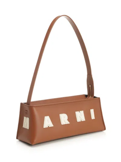 Marni Borsa A Spalla In Pelle Caramello  Donna In Brown