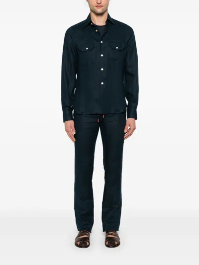 Kiton Collared Shirt With Pockets And Long Sleeves