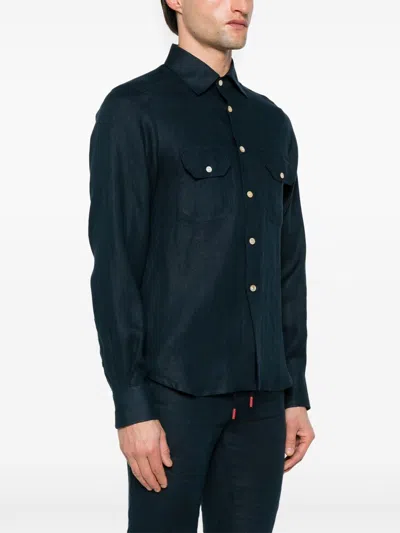 Kiton Collared Shirt With Pockets And Long Sleeves