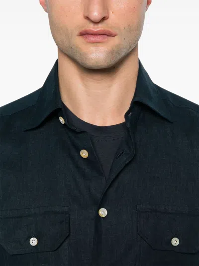 Kiton Collared Shirt With Pockets And Long Sleeves