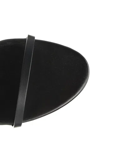Saint Laurent Cassandre Leather Sandals In Black