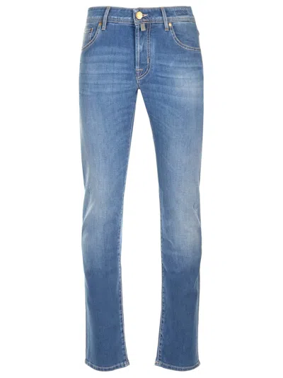 Jacob Cohen Belt Ring Denim Trousers In Blue