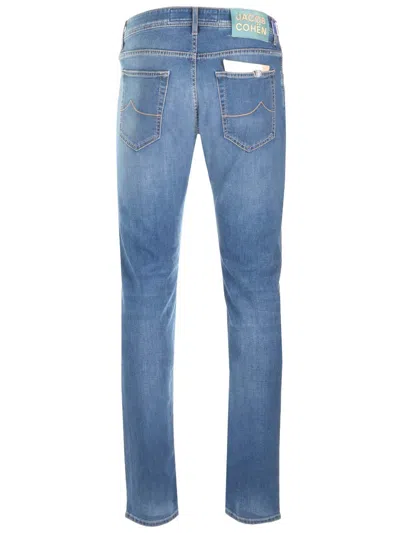 Jacob Cohen Belt Ring Denim Trousers In Blue