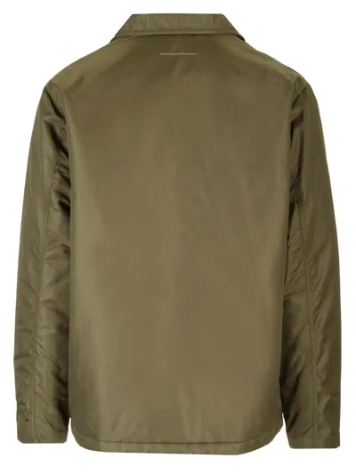 Mm6 Maison Margiela Nylon Jacket With Buttons Jackets Green In Green