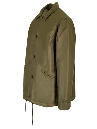 Mm6 Maison Margiela Nylon Jacket With Buttons Jackets Green In Green
