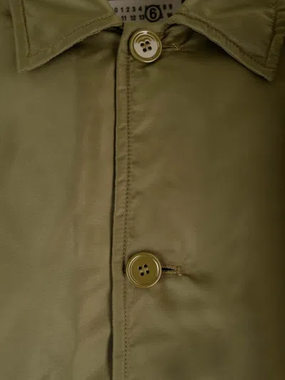 Mm6 Maison Margiela Nylon Jacket With Buttons Jackets Green In Green
