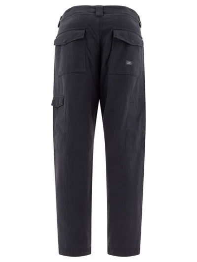 C.p. Company Black Micro Reps Cargo Pants In Blue