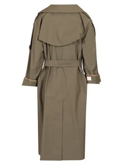 Max Mara The Cube Oversized Trench Coat In Water-repellent Twill Coats Green