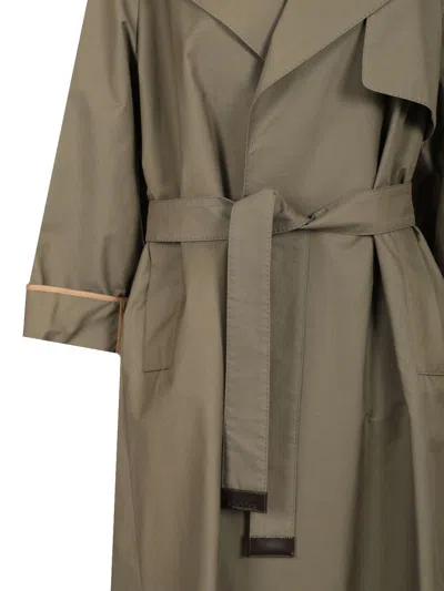 Max Mara The Cube Oversized Trench Coat In Water-repellent Twill Coats Green