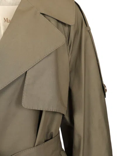 Max Mara The Cube Oversized Trench Coat In Water-repellent Twill Coats Green