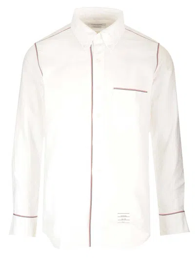 Thom Browne Long-sleeve Cotton Shirt With Subtle Piping Details