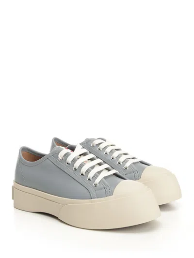 Marni Logo-laced Casual Sneakers In Gray