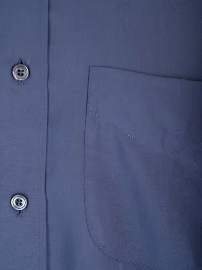 Tom Ford Lyocell Shirt With Rear Yoke And Button-down Collar In Blue