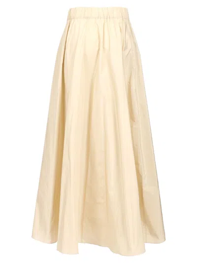 P.a.r.o.s.h Flared Design Skirt With Side Slit Pockets In Neutral