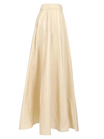 P.a.r.o.s.h Flared Design Skirt With Side Slit Pockets In Neutral