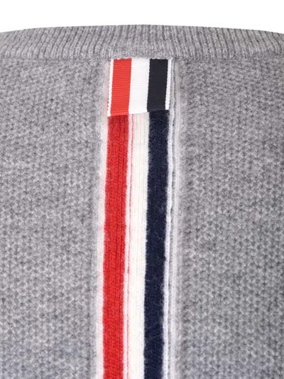 Thom Browne Pique Sweater Knitwear Grey In Gray