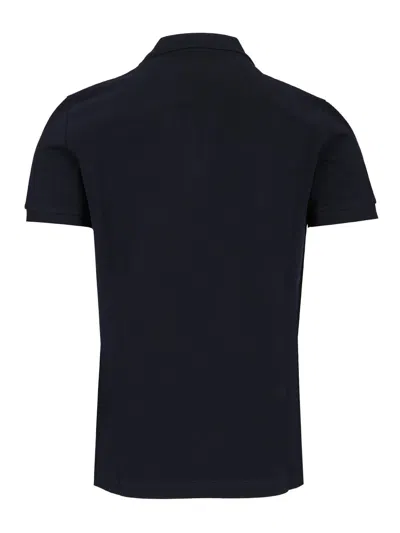 Fendi Piquet Polo Polo Shirt Blue In Black