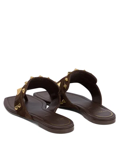 Valentino Garavani Plaster Caster Flip Flops With Gold Accents And Open Toe