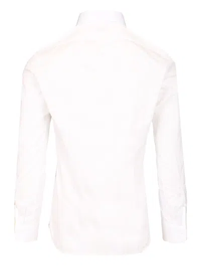 Tagliatore Pleated Formal Shirt Shirts White In White