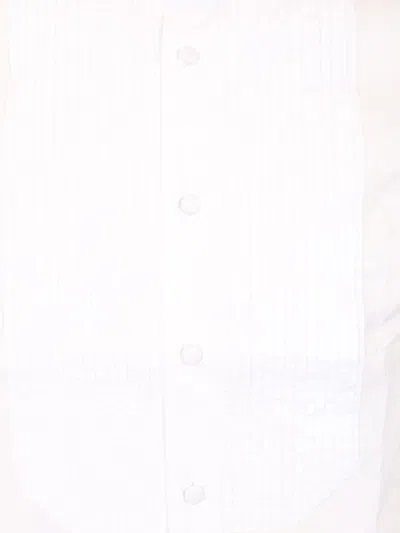 Tagliatore Pleated Formal Shirt Shirts White In White