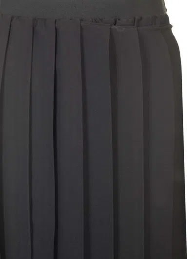 Mm6 Maison Margiela Pleated Midi Skirt Skirts Black In Black