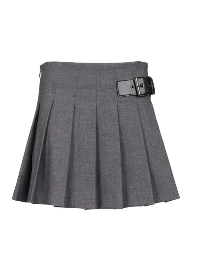 Dunst Pleated Mini Skirt Skirts Grey In Gray