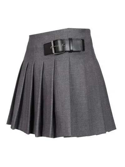 Dunst Pleated Mini Skirt Skirts Grey In Gray