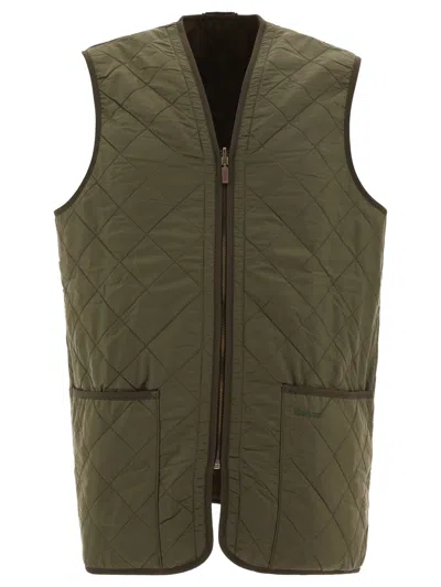 Barbour Quilted Zip-in Liner Gilet In Green