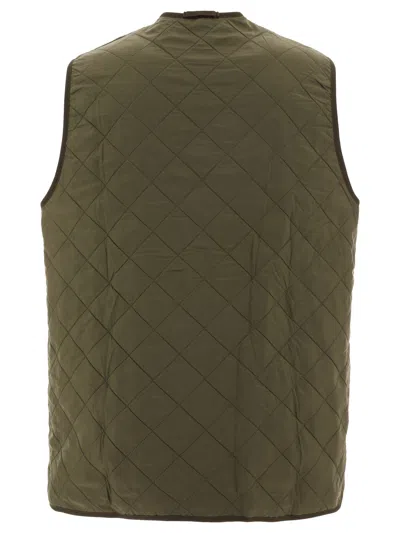 Barbour Quilted Zip-in Liner Gilet In Green
