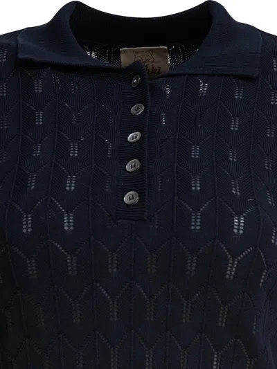 Rakkì Rakki Blue Cotton Polo Shirt In Blue