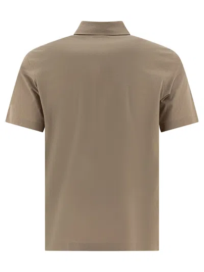 Herno Polo Shirts With Collared Short Sleeves In Brown