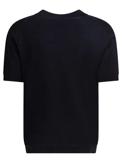John Smedley Noah Skipper Collar Shirt Ss In Blue