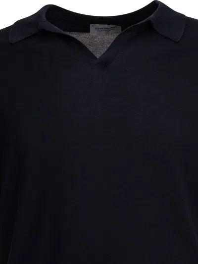 John Smedley Noah Skipper Collar Shirt Ss In Blue