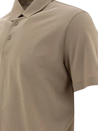 Herno Polo Shirts With Collared Short Sleeves In Brown