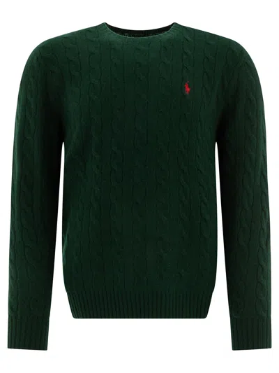 Polo Ralph Lauren Wool-cashmere Cable-knit Sweater In Green
