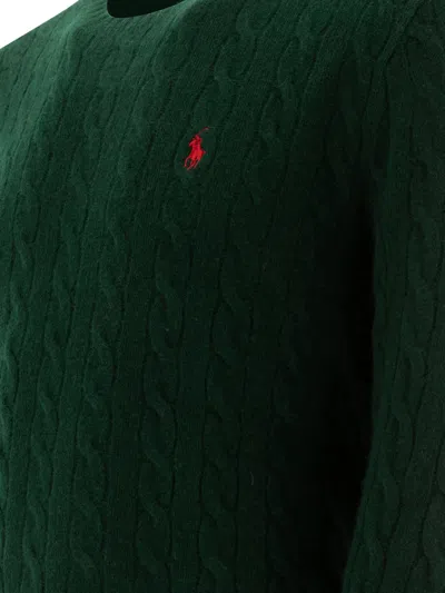 Polo Ralph Lauren Wool-cashmere Cable-knit Sweater In Green