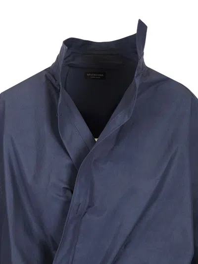 Balenciaga Shirt Mini Dress In Blue