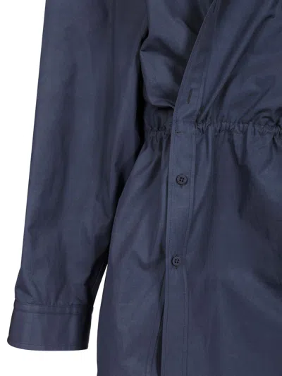 Balenciaga Shirt Mini Dress In Blue
