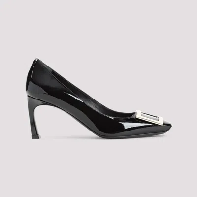 Roger Vivier Belle Vivier T.70 Black Calfskin Pumps With Metal Buckle