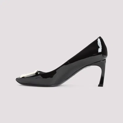 Roger Vivier Belle Vivier T.70 Black Calfskin Pumps With Metal Buckle