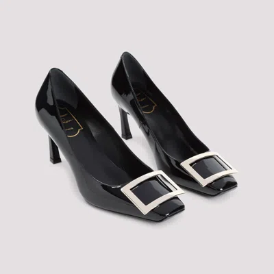 Roger Vivier Belle Vivier T.70 Black Calfskin Pumps With Metal Buckle