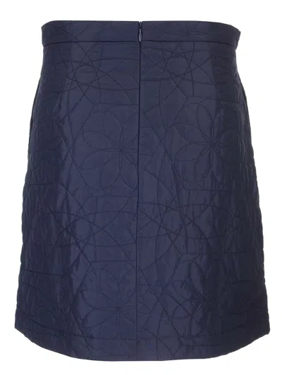Maison Kitsuné Quilted Mini Skirt Skirts Blue In Blue